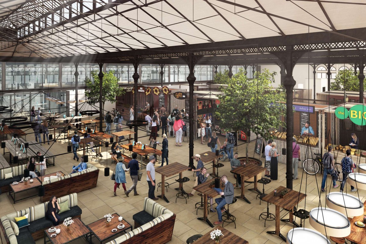 Overlooking a foodcourt in a market