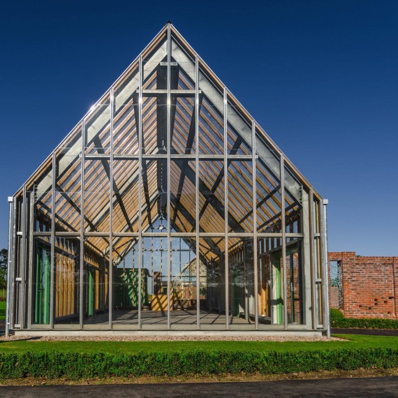 The frame of a building